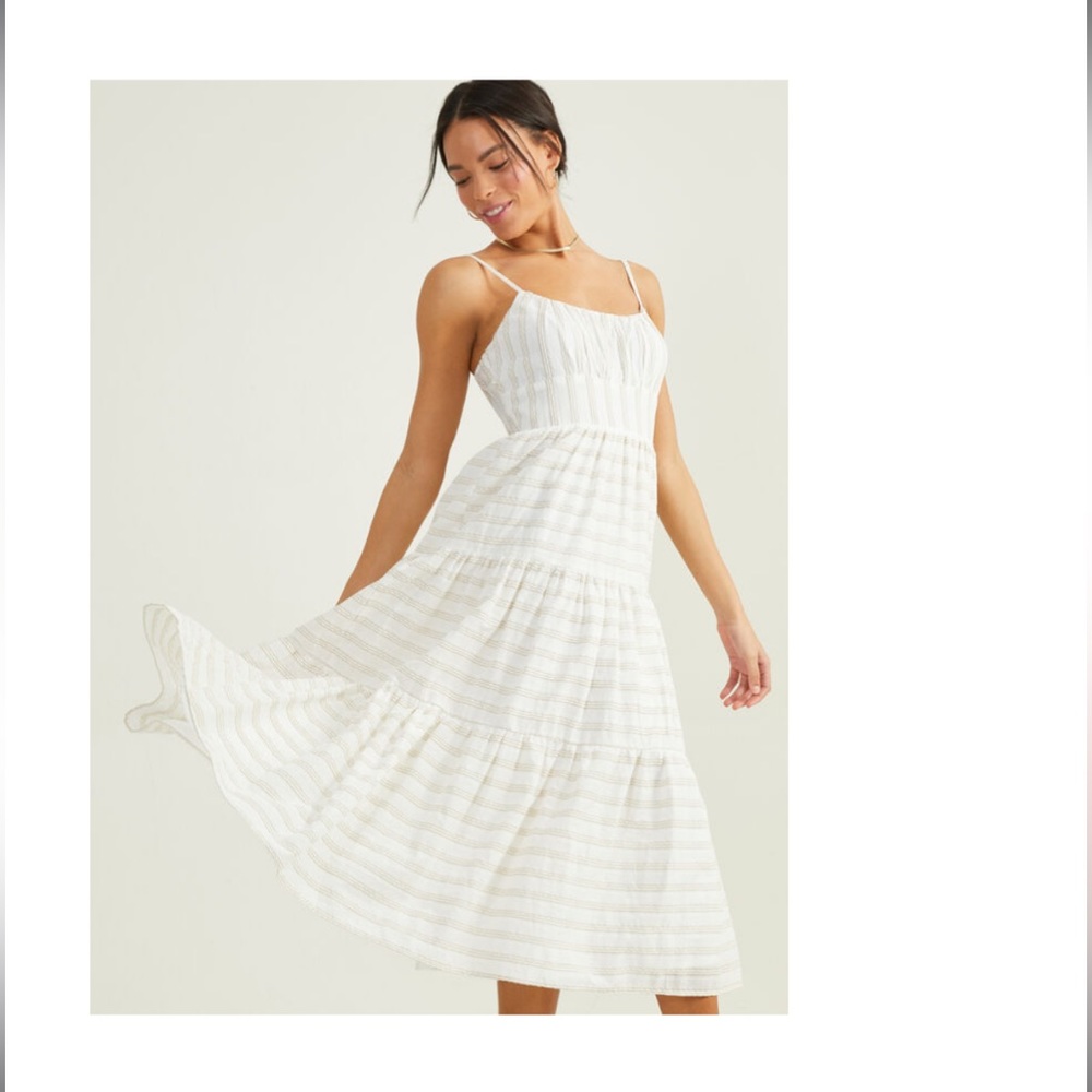 Altar'd State Madeline Linen Midi Dress